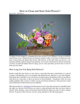 How to Clean and Store Sola Flowers
