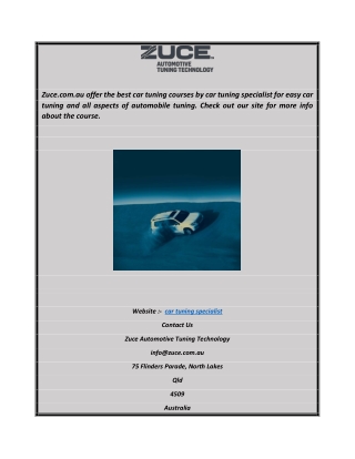 Car Tuning Specialist  Zuce