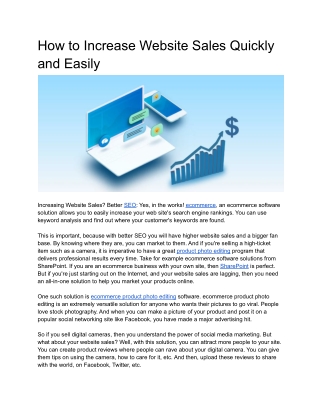 How to Increase Website Sales Quickly and Easily