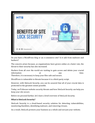 Benefits of SiteLock Security