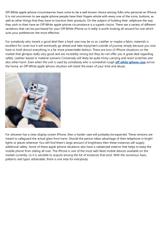 8 Effective off white iphone case Elevator Pitches