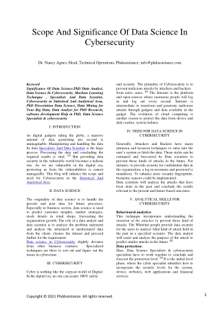 Scope And Significance Of Data Science In CyberSecurity - Phdassistance