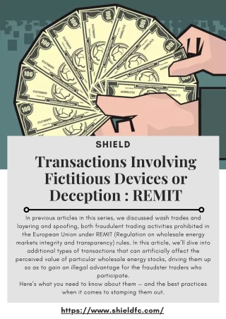Transactions Involving Fictitious Devices or Deception : REMIT