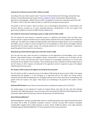 Industrial IoT Market by Device &amp; Technology, Connectivity Type, Software |