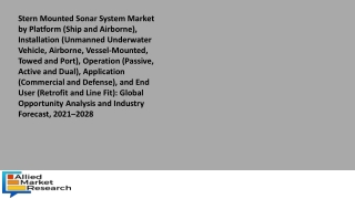 Stern Mounted Sonar System Market