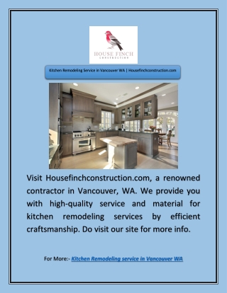 Kitchen Remodeling Service in Vancouver WA | Housefinchconstruction.com