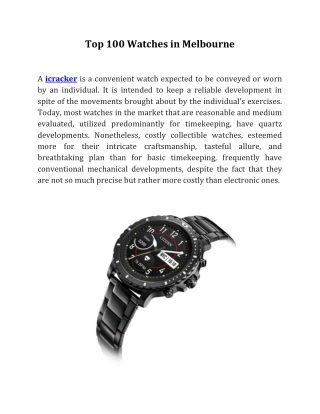Top 100 Watches in Melbourne-converted