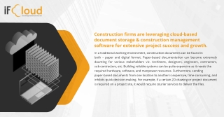 Construction firms are leveraging cloud-based document storage & construction ma