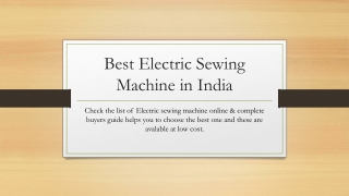 Electric Sewing Machine Price - Best electric sewing machine
