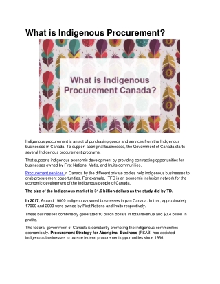 What is Indigenous Procurement?