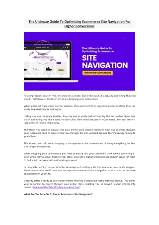 The Ultimate Guide To Optimizing Ecommerce Site Navigation For Higher Conversions