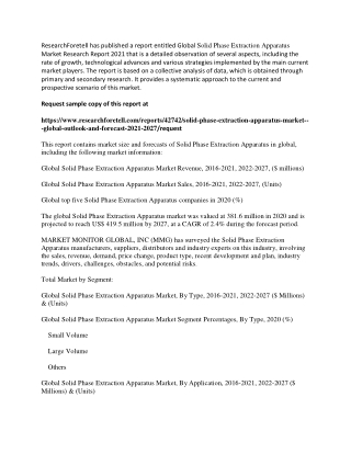 Solid Phase Extraction Apparatus Market to Set Phenomenal Growth from 2020 to 2027