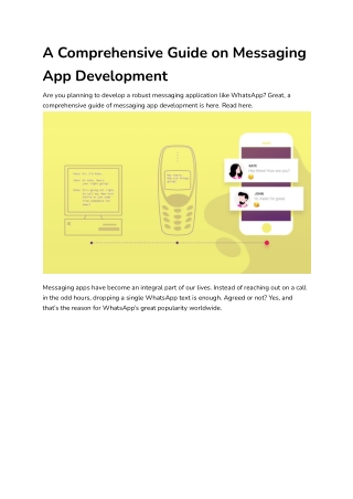 A Comprehensive Guide on Messaging App Development