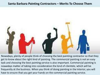 Santa Barbara Painting Contractors – Merits To Choose Them