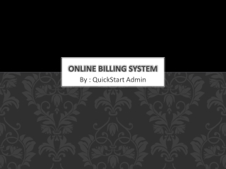 Online Billing System - QuickStart Admin