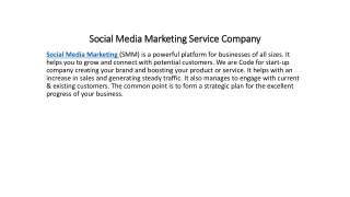 Social Media Marketing Service Company