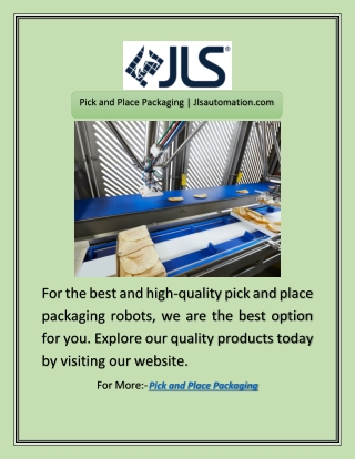 Pick and Place Packaging | Jlsautomation.com