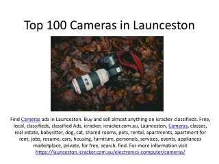 Top 100 Cameras in Launceston