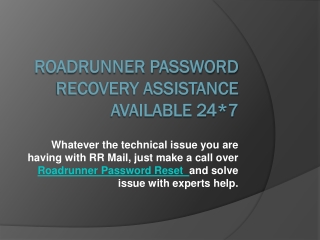 Roadrunner Password Recovery Support Number 1-833-836-0944 | Password Reset