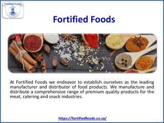 Fortified Foods - BBQ-Biltong-Breadings many more products