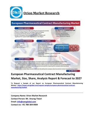 European Pharmaceutical Contract Manufacturing Market Trends, Size, Competitive