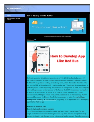 how to develop app like redbus
