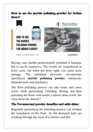 The diamond polishing pads do not use any chemicals