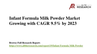 Infant Formula Milk Powder Market Growing with CAGR 9.5% by 2023