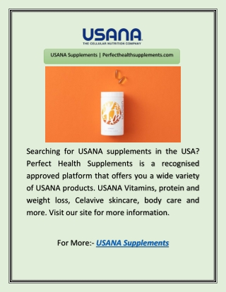 USANA Supplements | Perfecthealthsupplements.com