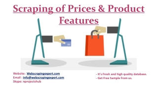 Scraping of Prices & Product Features