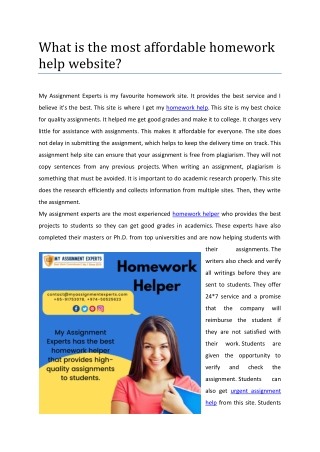 What is the most affordable homework help website?