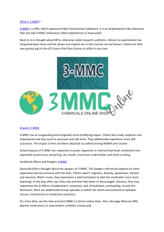 What is 3-MMC?