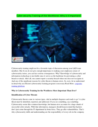 Cybersecurity Training of the Workforce_ Why is it Important_