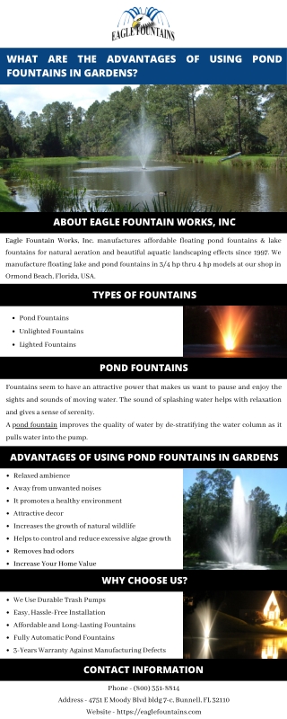 What are the Advantages of Using Pond Fountains in Gardens?