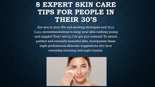 8 Expert Skin Care Tips for People in Their 30’s