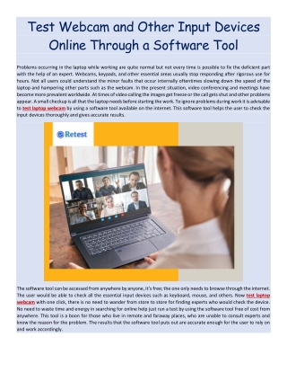 Test Webcam and Other Input Devices Online Through a Software Tool