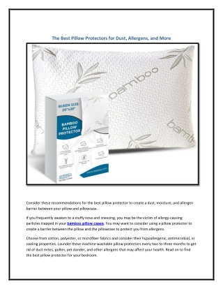 The Best Pillow Protectors for Dust, Allergens, and More