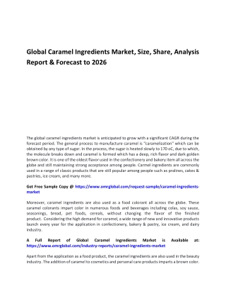 Global Caramel Ingredients Market