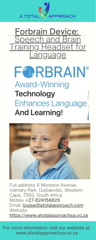 Forbrain Device: Speech and Brain Training Headset for Language
