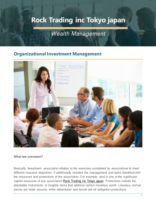 Organizational Investment Management - Rock Trading inc Tokyo japan