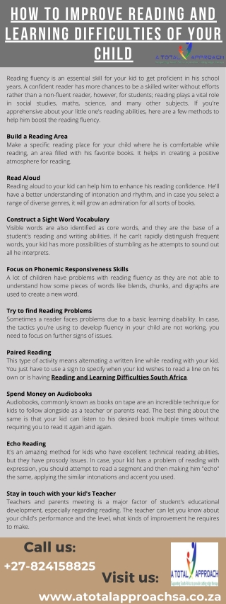 How to Improve Reading and Learning Difficulties of Your Child