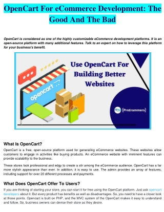 OpenCart For eCommerce Development: The Good And The Bad