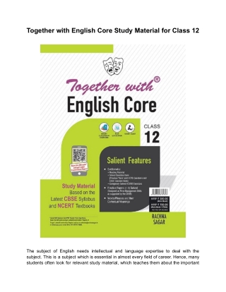 Together with English Core Study Material for Class 12