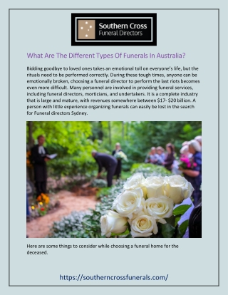 What Are the Different Types of Funerals in Australia