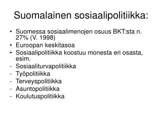 Suomalainen sosiaalipolitiikka: