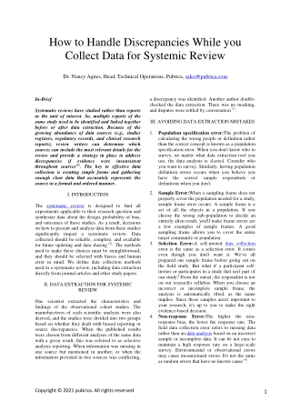 How to handle discrepancies while you collect data for systemic review – Pubrica