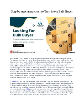 Step by step instructions to Turn into a Bulk Buyer