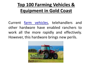 Top 100 Farming Vehicles & Equipment in Gold