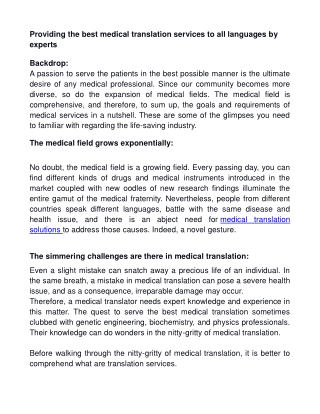 Best medical translation services