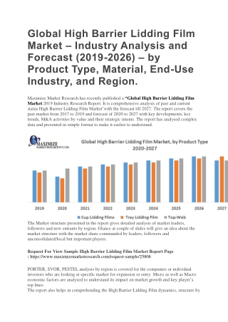 Global High Barrier Lidding Film Market